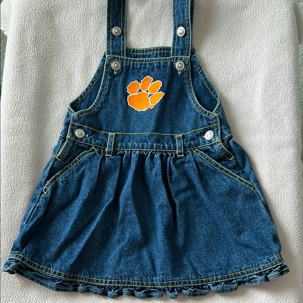Clemson Denim Kids Overall Dress